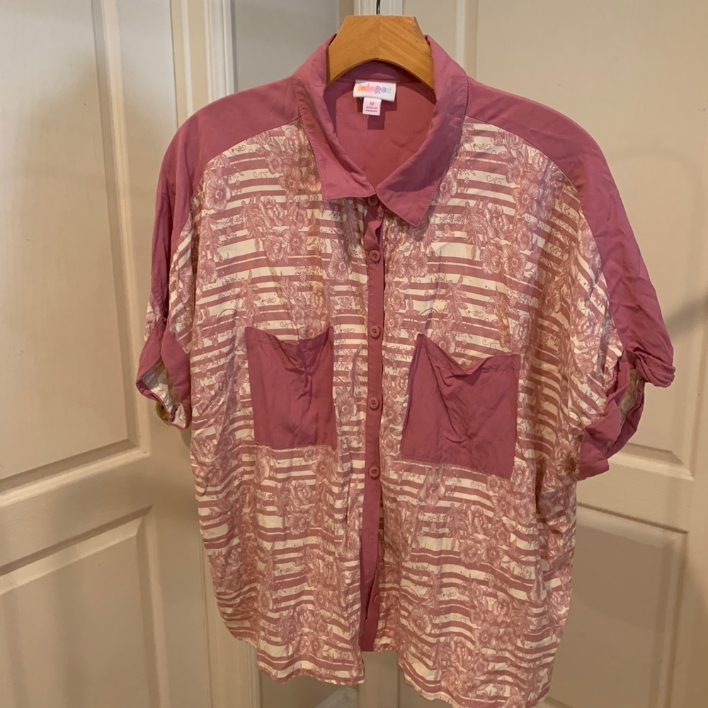 Button down vintage blouse short sleeve